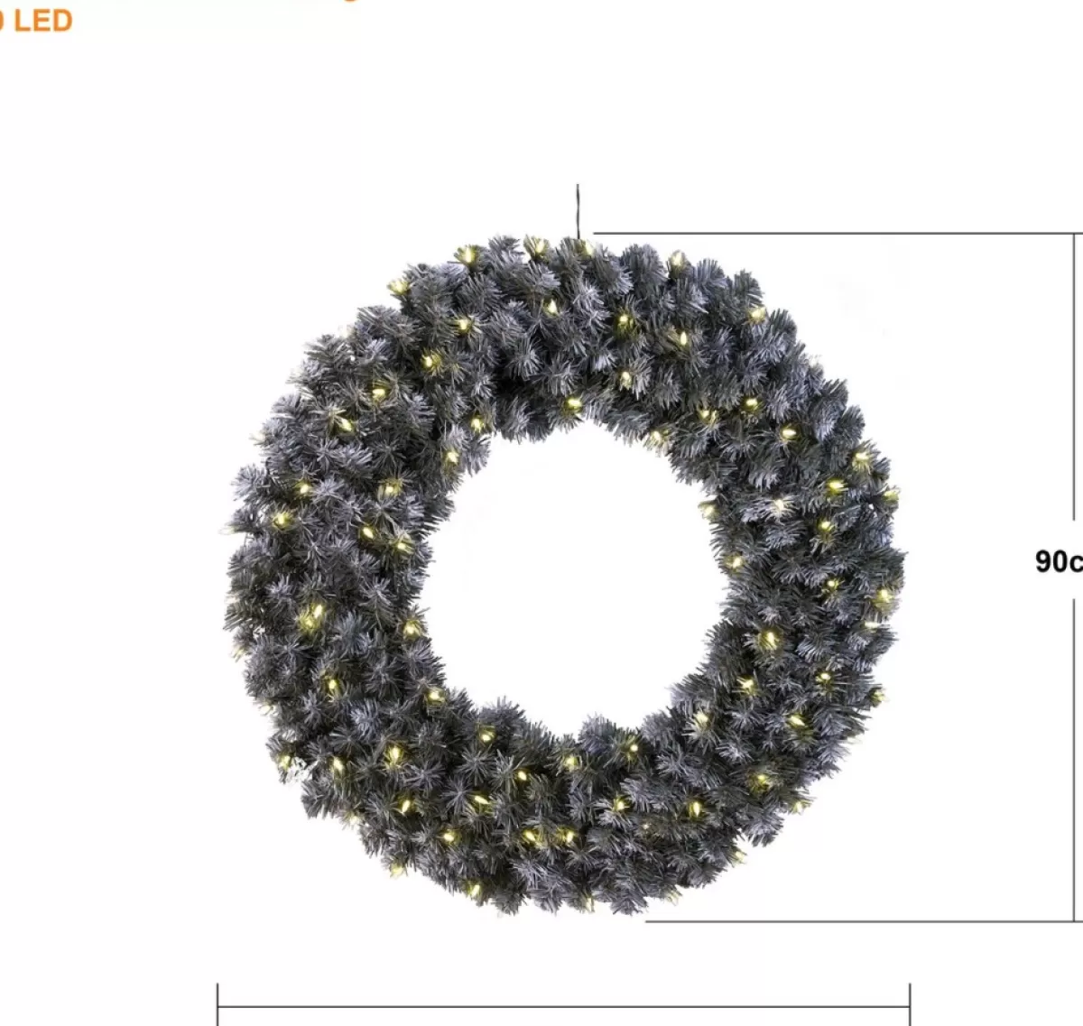 Star Trading Kerstkransen> Kerstkrans Voor Deur | Kerstkrans Met Lichtjes 90 Cm | Led-Krans Kerstmis | Verlichte Kransdeco | Kerstkrans Deurkrans | Kerstkrans Led | Krans Deur Kerst