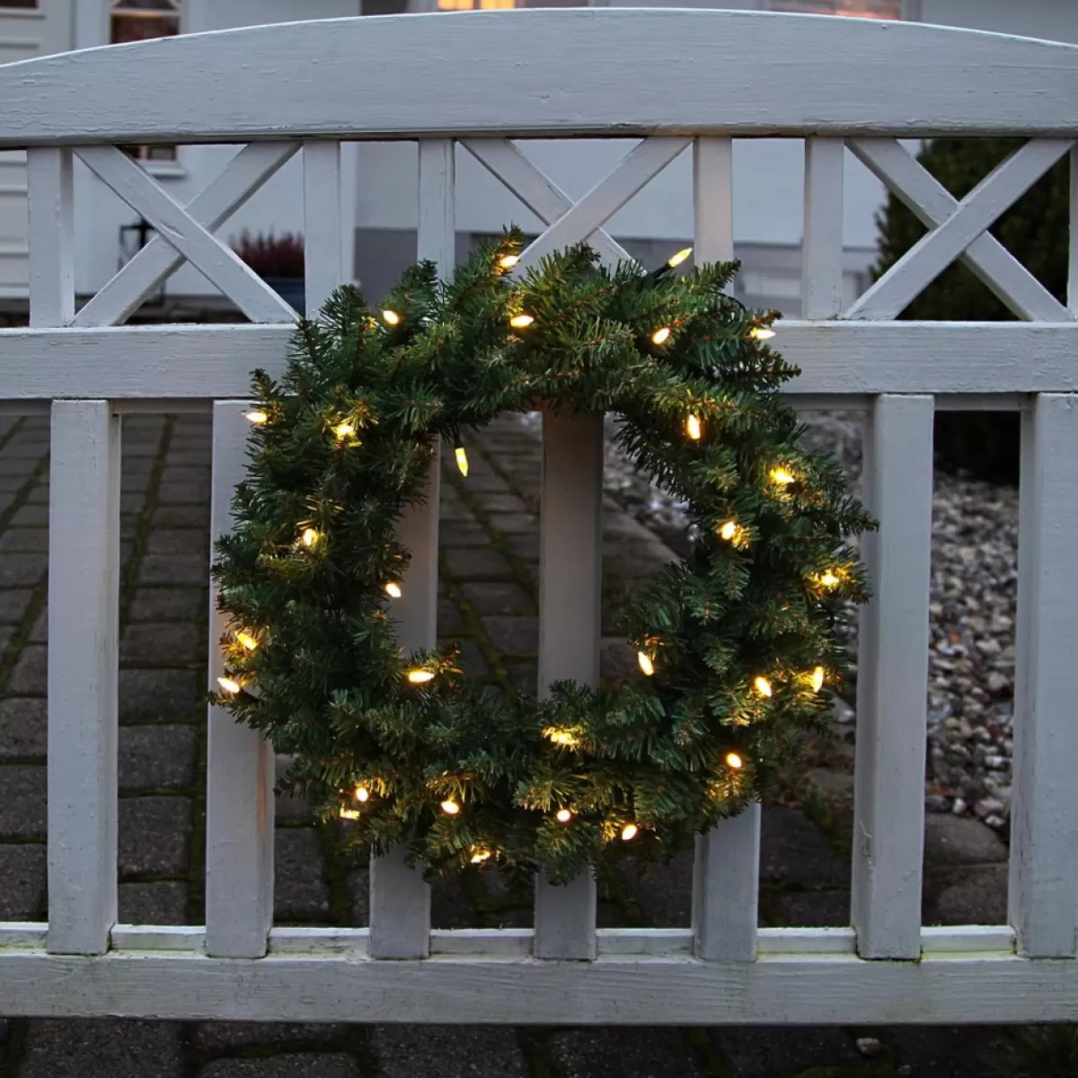 Star Trading Kerstkransen> Led-Kerstkrans Calgary Van, Kerstkrans In Dennengroen Voor Binnen En Buiten, Warm Wit, Met Kabel, O: 50 Cm, Ip44