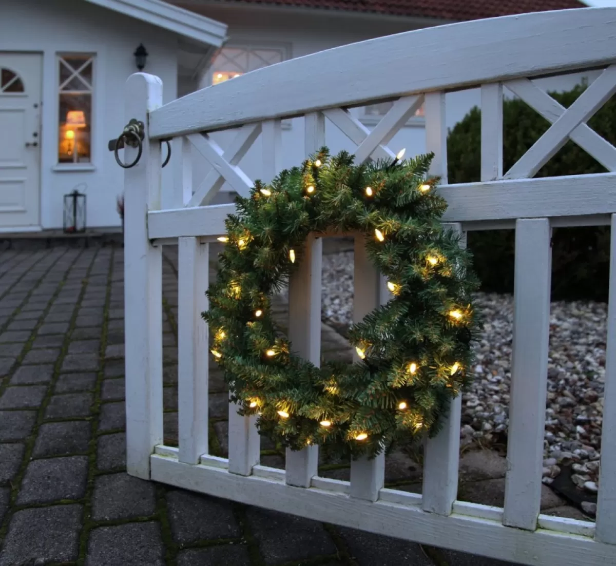 Star Trading Kerstkransen> Led-Kerstkrans Calgary Van, Kerstkrans In Dennengroen Voor Binnen En Buiten, Warm Wit, Met Kabel, O: 50 Cm, Ip44
