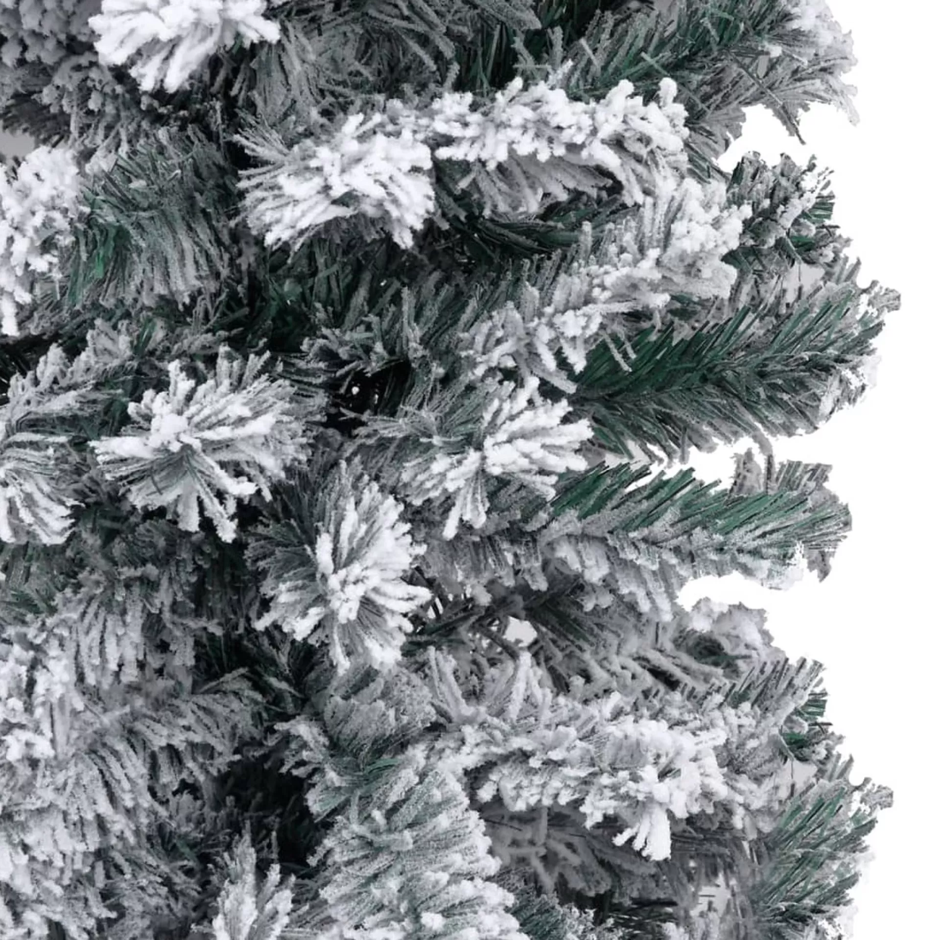 The Living Store Kerstboom Met Led's En Sneeuwvlokken Smal 210 Cm Pvc Groen - Decoratieve Kerstboom Sale
