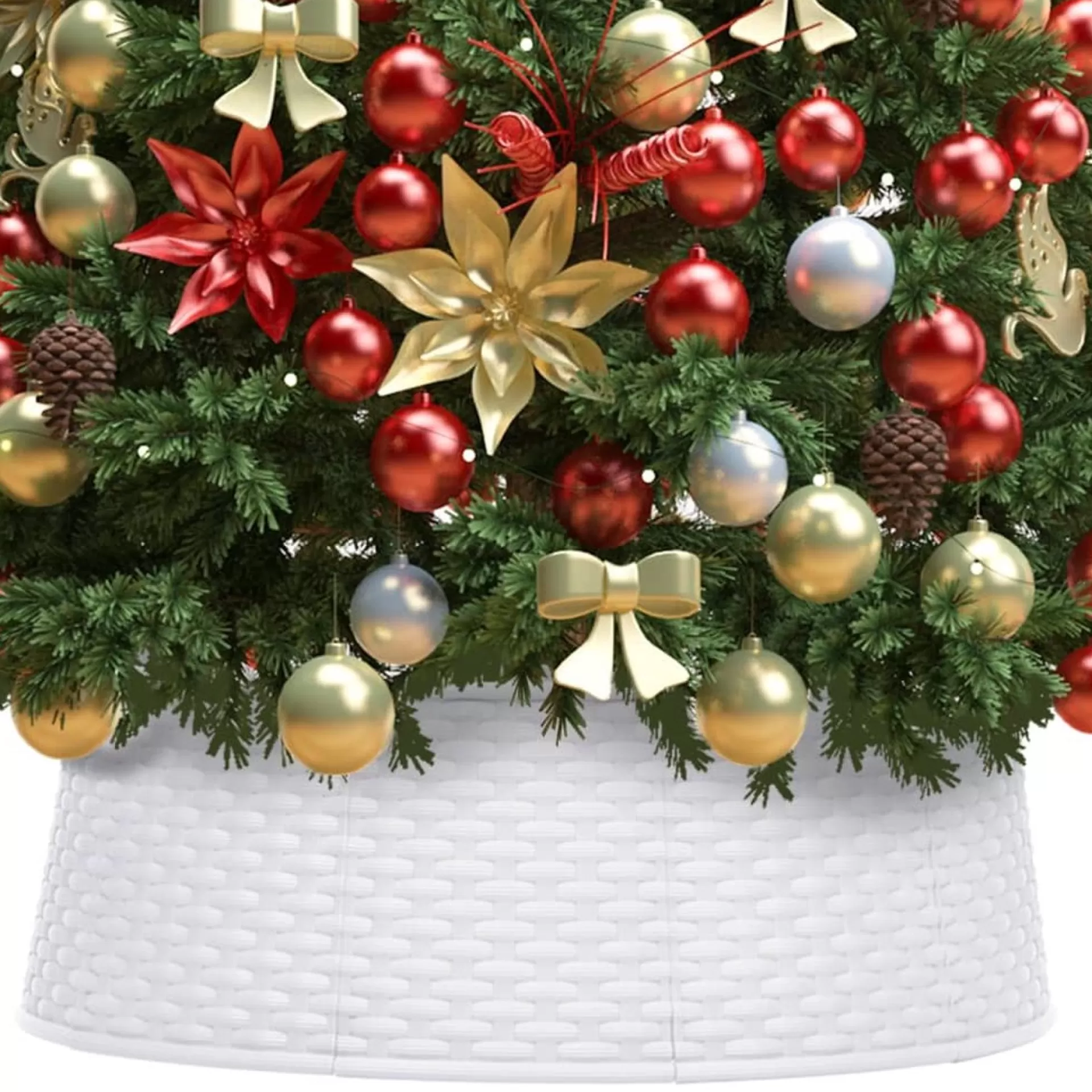 The Living Store Kerstboomkraag Kunststof - 57 Cm Boven - 65 Cm Onder - 19.5 Cm Hoog - Rattan-Look Cheap