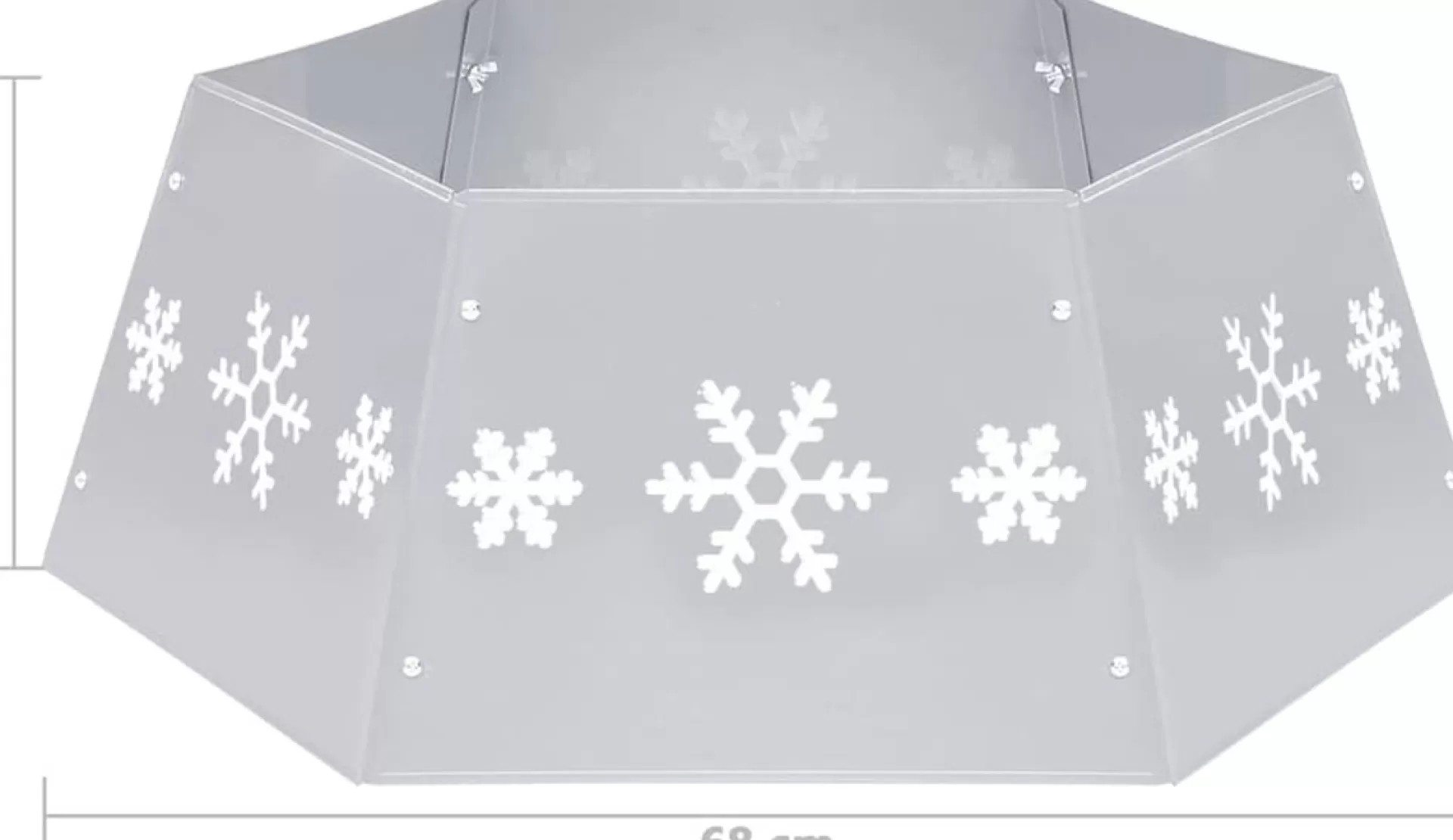 The Living Store Kerstboomkraag Metalen En Wit - 52.5 Cm Bovenkant - 68 Cm Onderkant - 25 Cm Hoogte - Sneeuwvlokkenprint - Montage Vereist Shop