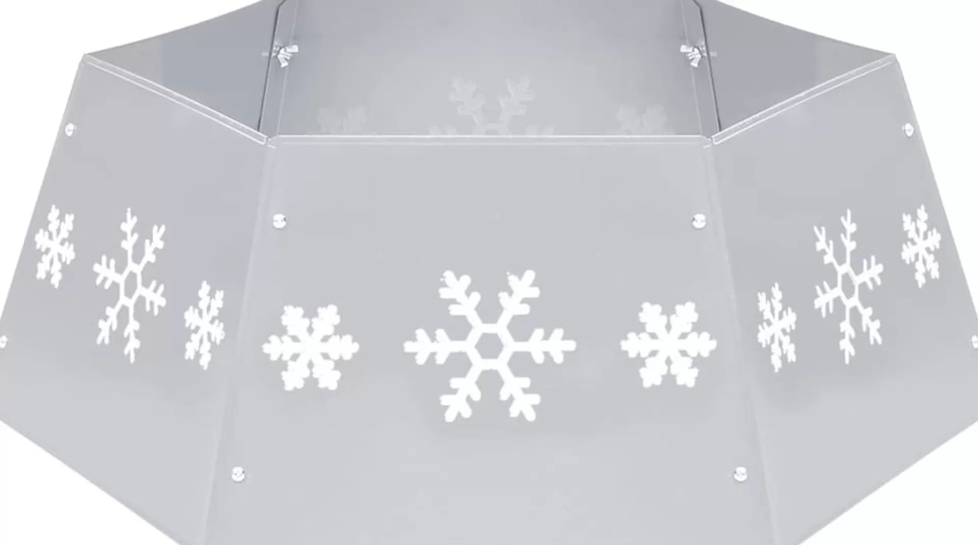 The Living Store Kerstboomkraag Metalen En Wit - 52.5 Cm Bovenkant - 68 Cm Onderkant - 25 Cm Hoogte - Sneeuwvlokkenprint - Montage Vereist Shop