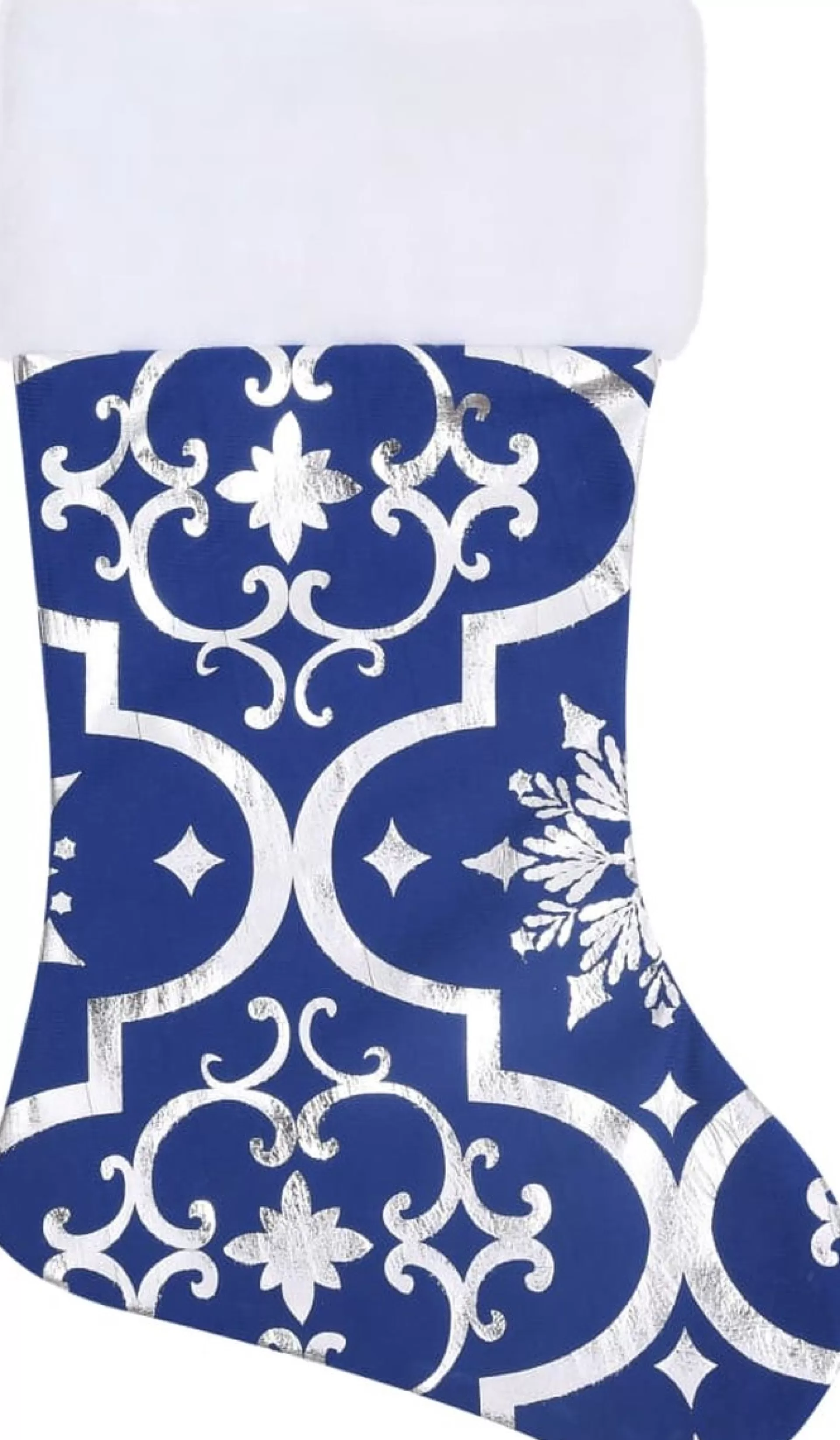 The Living Store Kerstboomrok 150 Cm Diameter - Met Sneeuwpatroon - Inclusief Kerstsok Blauw Online