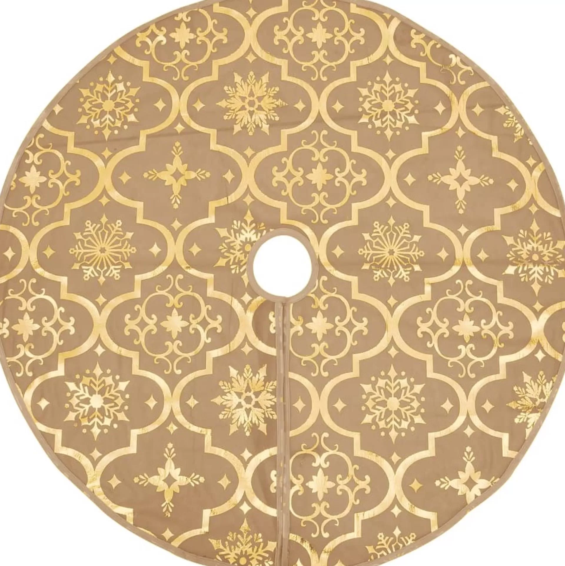 The Living Store Kerstboomrok 90 Cm Diameter - Met Sneeuwpatroon - Inclusief Kerstsok Geel Store