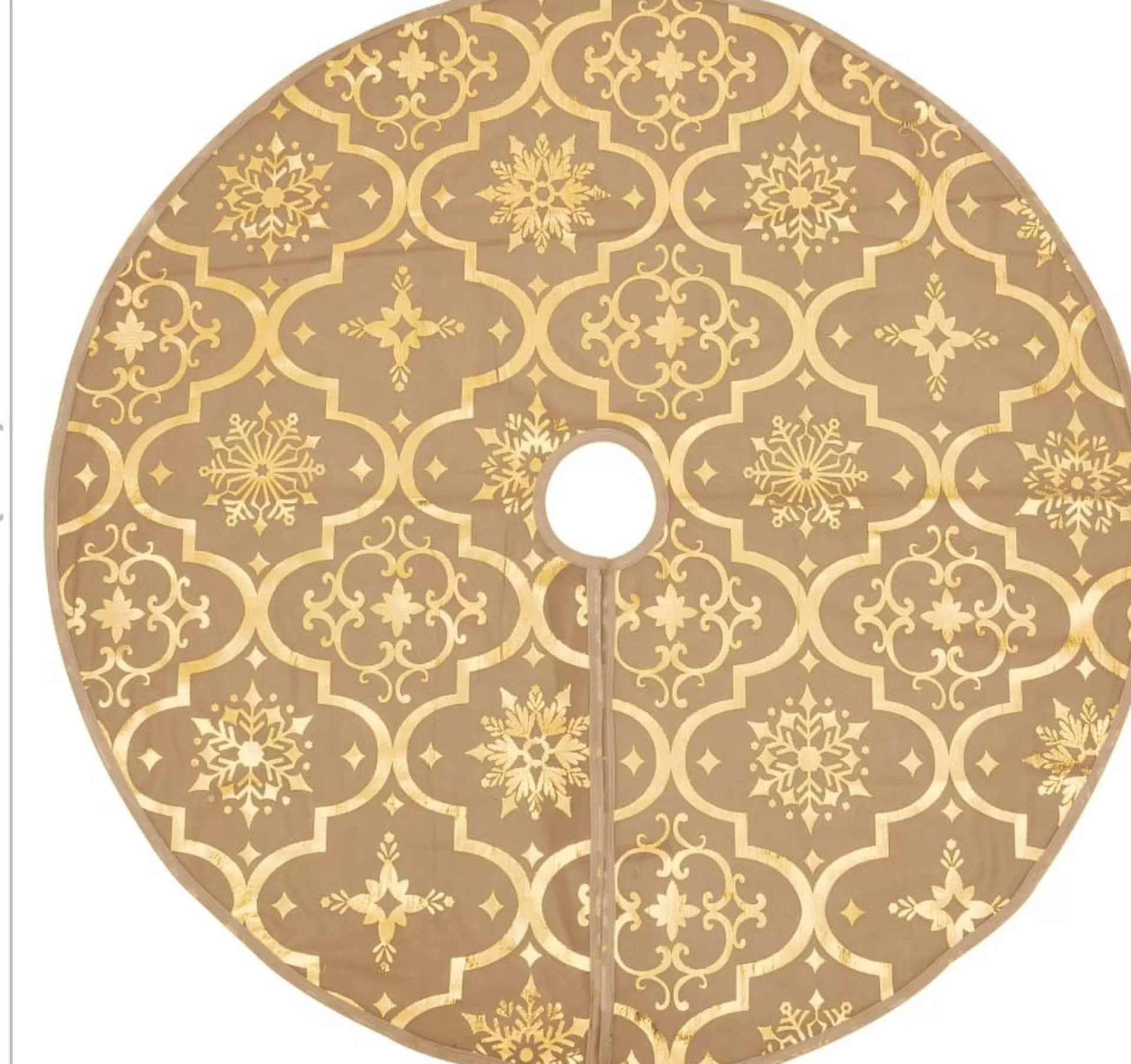 The Living Store Kerstboomrok O122 Cm - Met Sneeuwpatroon - Inclusief Kerstsok Geel Clearance