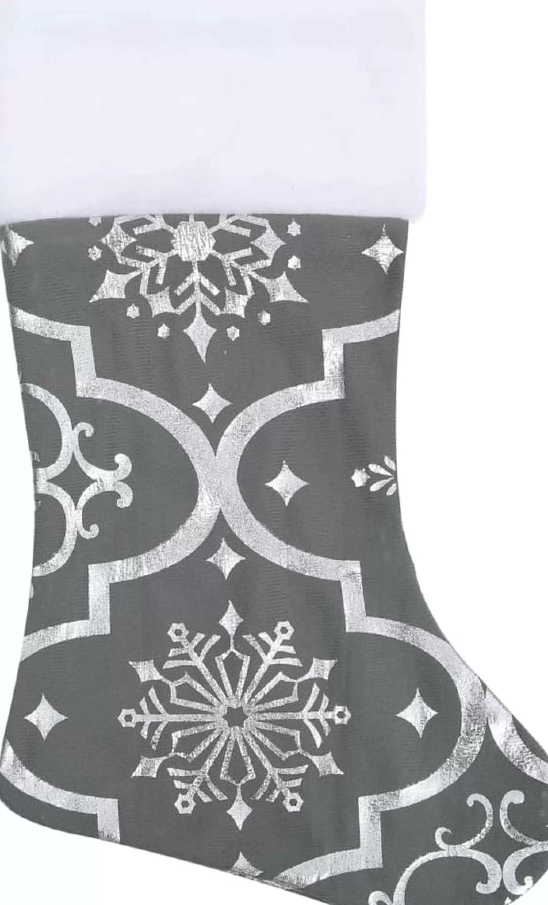 The Living Store Kerstboomrok Sneeuw 122 Cm - Inclusief Kerstsok (100% Polyester) Grijs Store