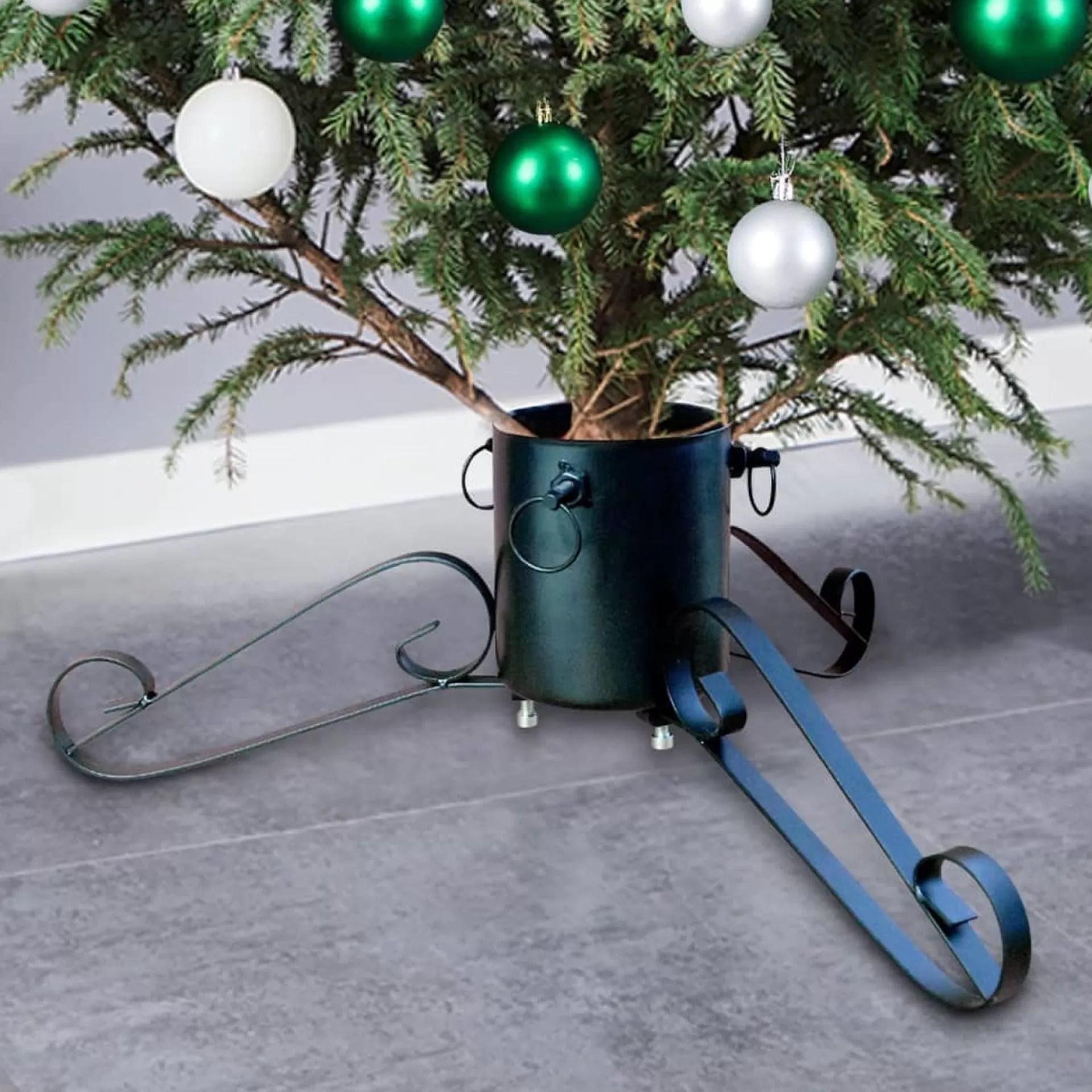 The Living Store Kerstboomstandaard - Metaal - 58X58X21 Cm - Groen Outlet