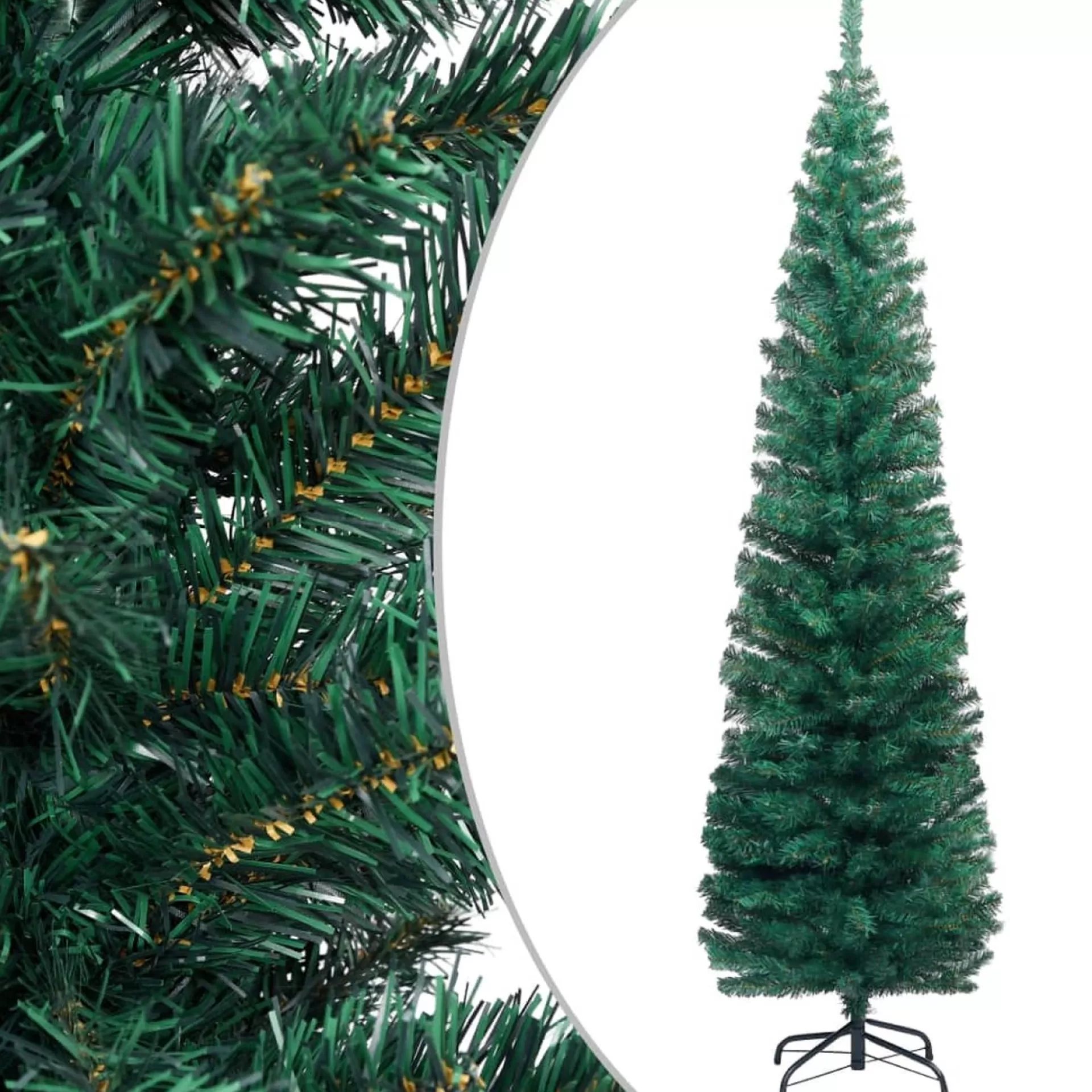 The Living Store Kunstkerstboom - 210 Cm - Groen Pvc - Stalen Poten - 435 Uiteinden Store