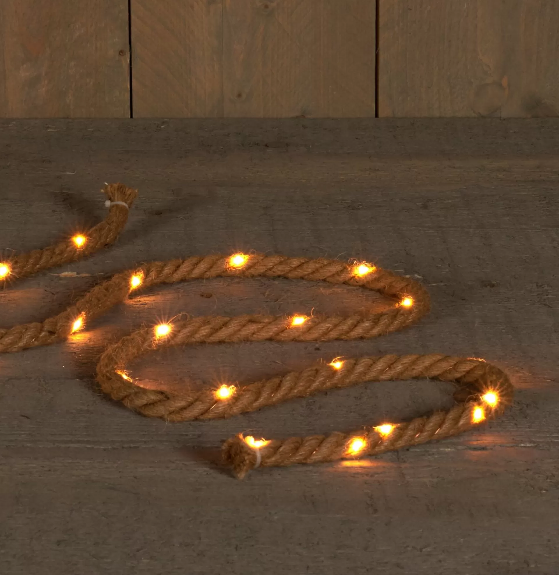 Anna's Collection Touwverlichting Jute Met 80 Lampjes Warm Wit 600 Cm Met Timer - Kerstverlichting Lichtsnoeren Kerstversiering Hot