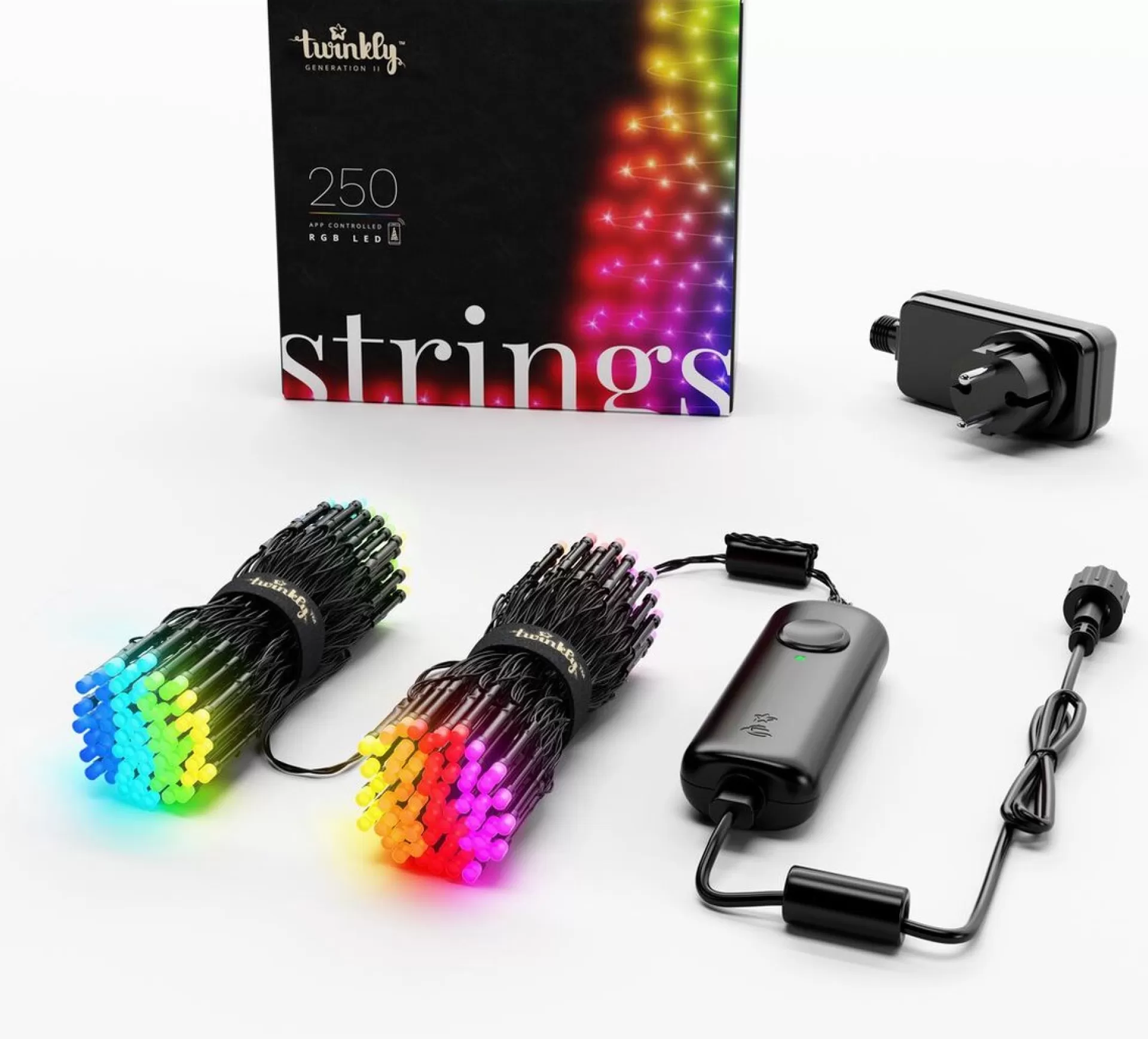 Twinkly Strings- Lichtsnoer - 20 Meter - Led Verlichting - 250Led Rgb - Dimbaar - Binnen & Buiten - Verbind Met Bluetooth Of Wifi - Werkt Met Homekit, Homey, Alexa, Google Home En Razer Chroma Online
