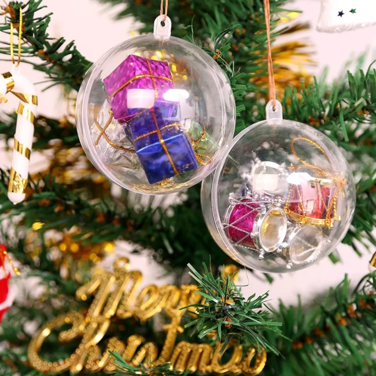 uten Kerstboomversieringen> Kerstballen Plastic Set - Kerstboomversiering - 20 Stuks - Voor Halloween, Kerst, Verjaardag, Feesten, Bruiloft, Home Garden Versiering Ballen - 5Cm - Transparant