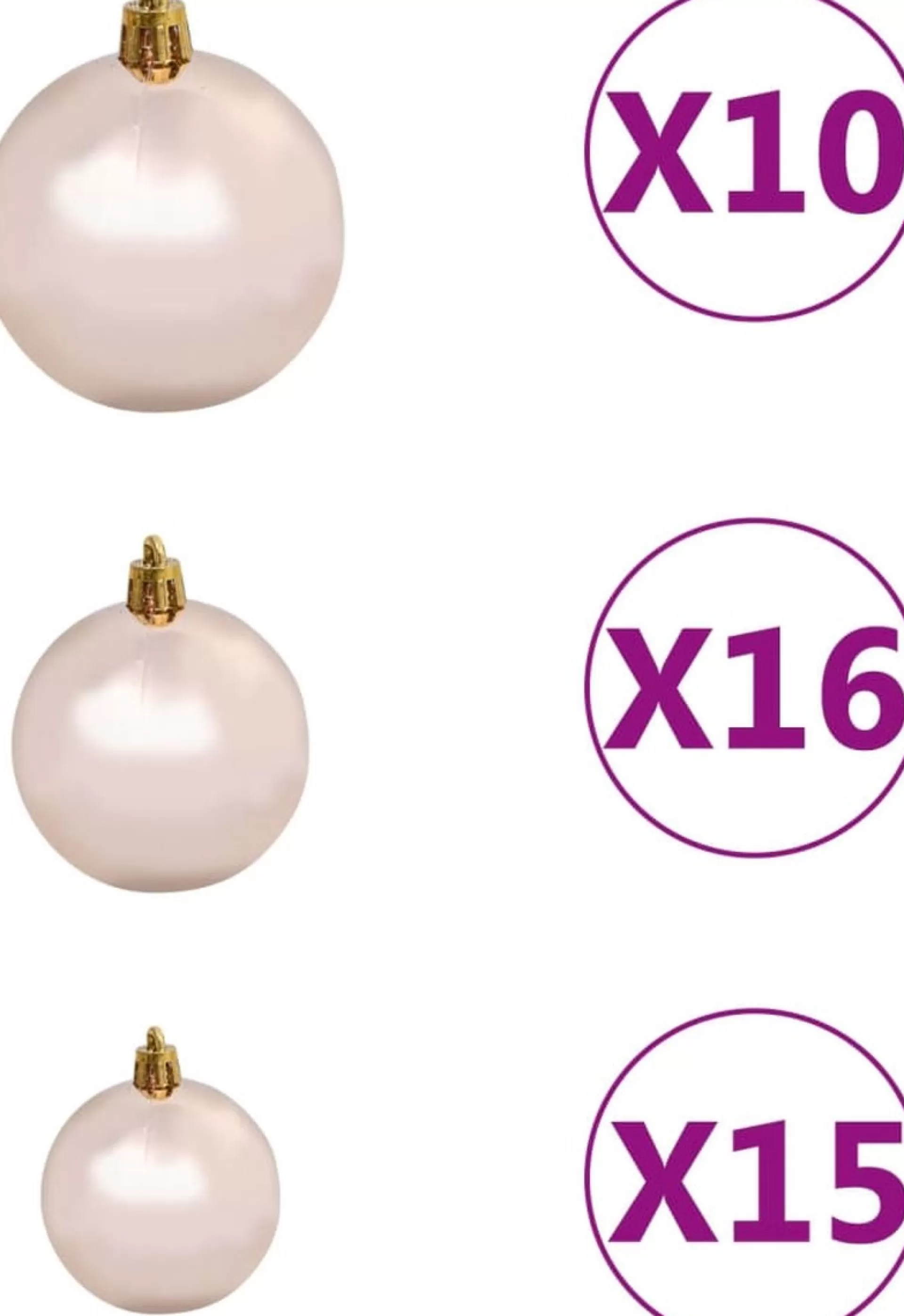 VidaLife Kunstkerstboom Met Led's En Kerstballen 910 Takken 210 Cm New