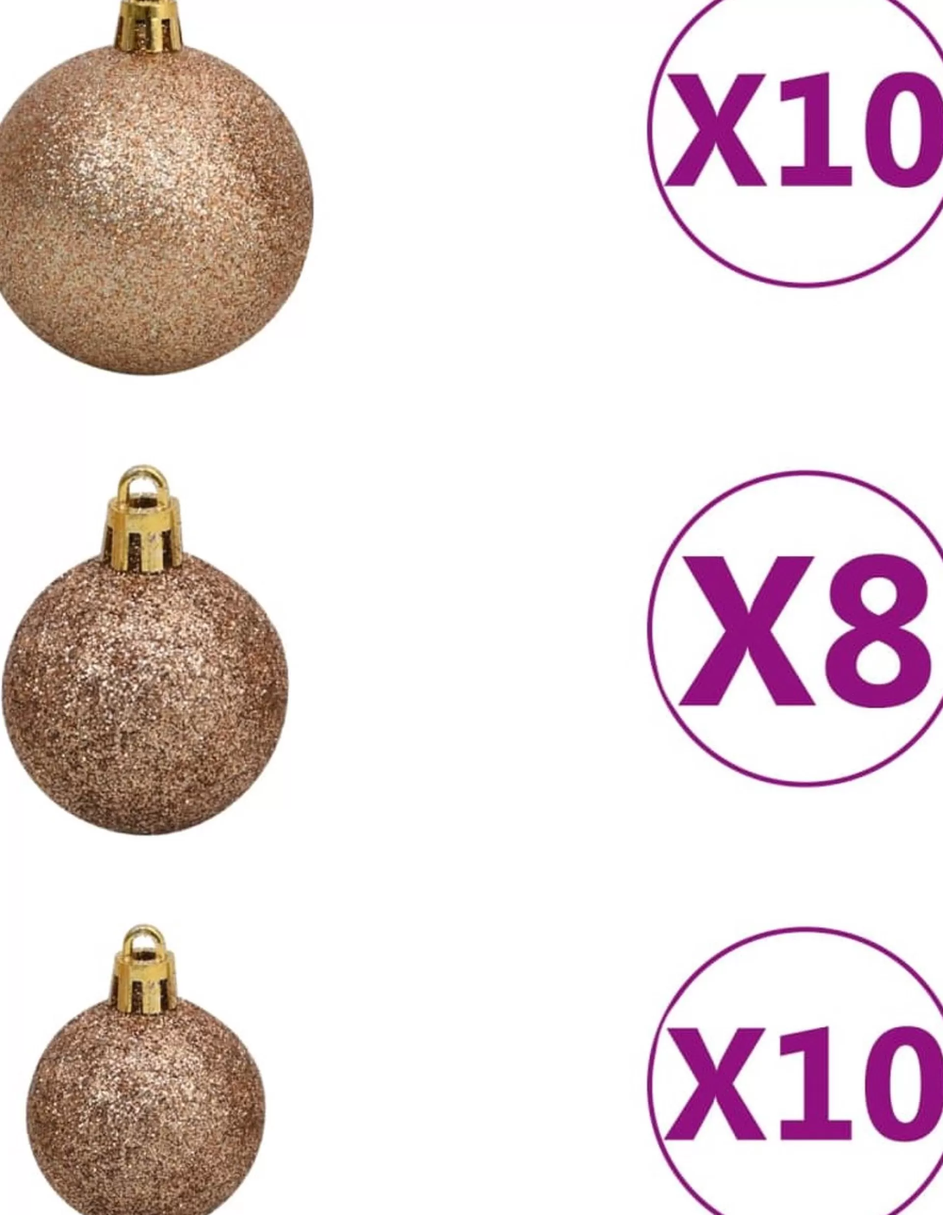VidaLife Kunstkerstboom Met Led's En Kerstballen 910 Takken 210 Cm New