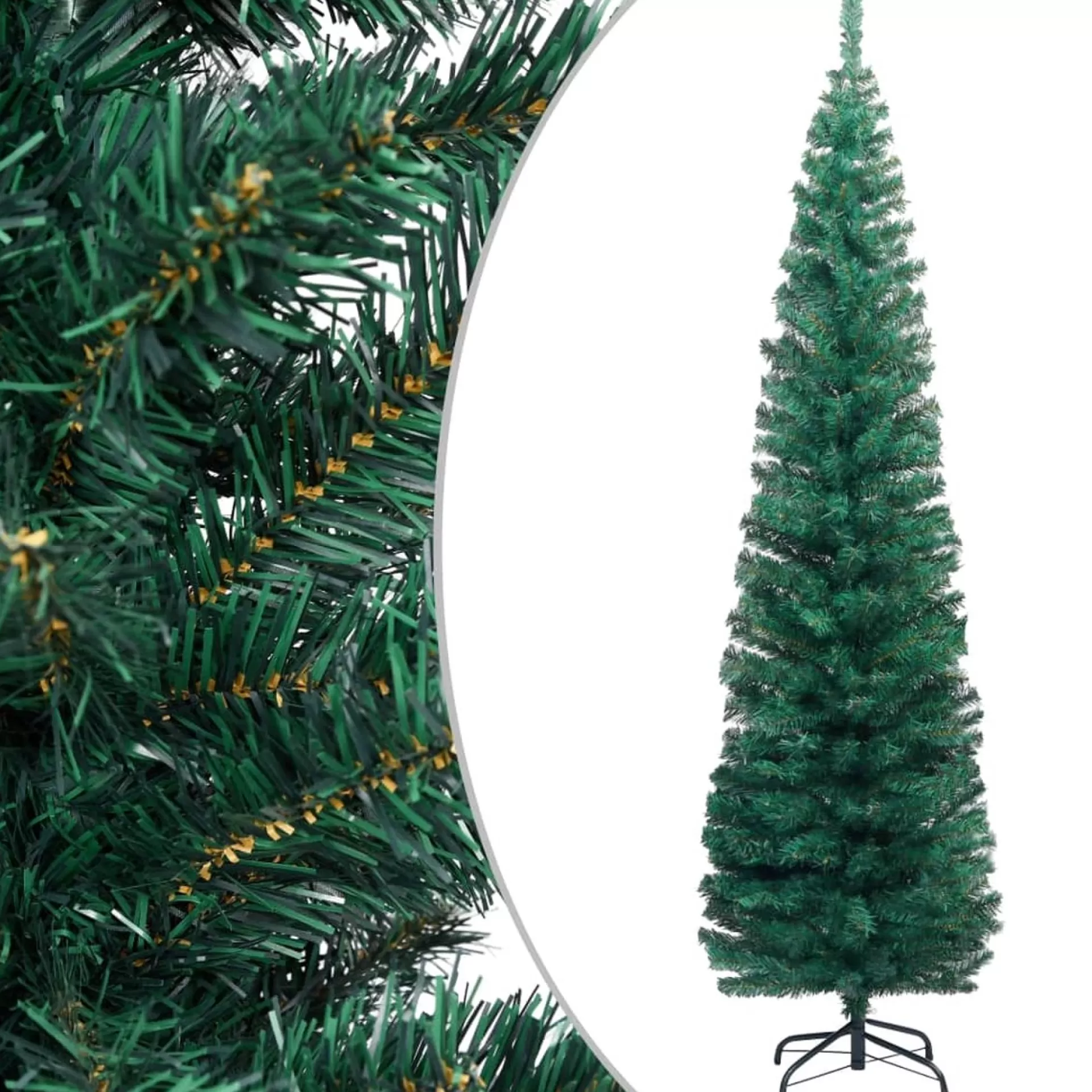 VidaLife Kunstkerstboom Met Led's En Kerstballen Smal 180 Cm Groen Outlet