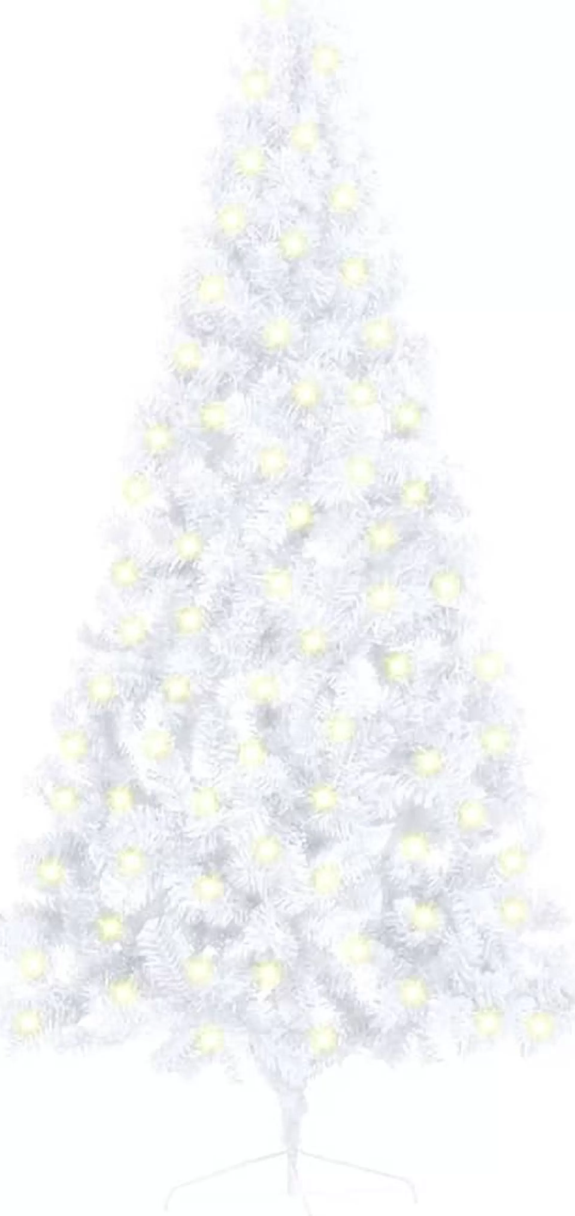 VidaLife Kunstkerstboom Met Led's En Standaard Half 180 Cm Pvc Wit Clearance