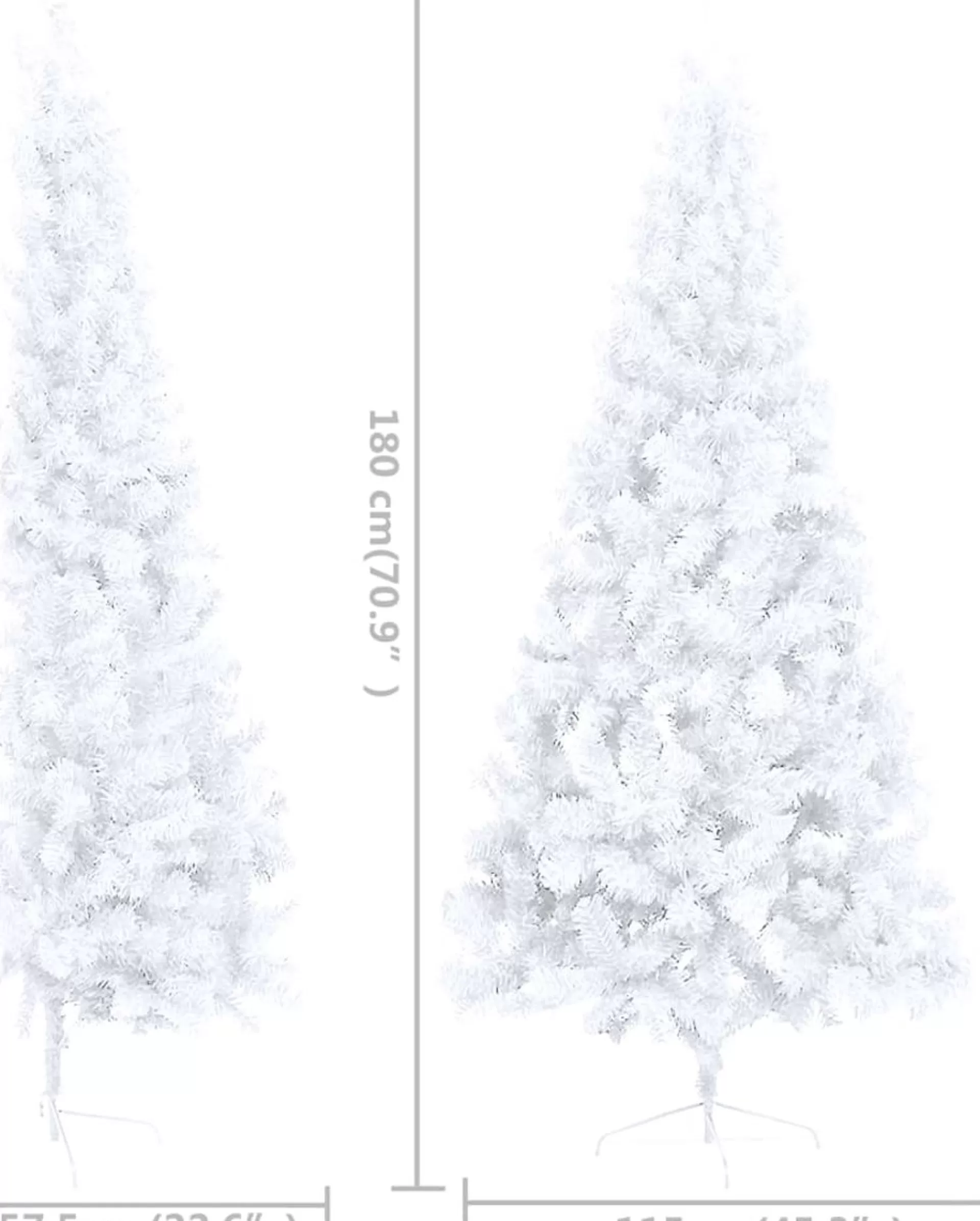 VidaLife Kunstkerstboom Met Led's En Standaard Half 180 Cm Pvc Wit Clearance