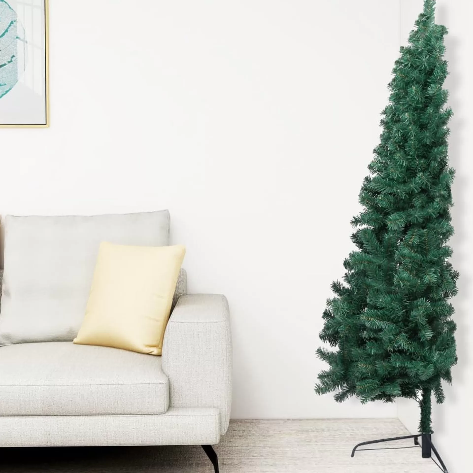 VidaLife Kunstkerstboom Met Led's En Standaard Half 240 Cm Pvc Groen Cheap