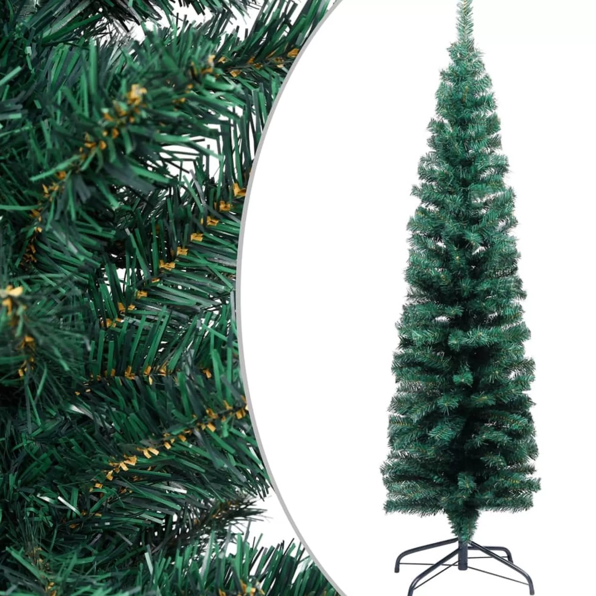 VidaLife Kunstkerstboom Met Led's En Standaard Smal 120 Cm Pvc Groen New