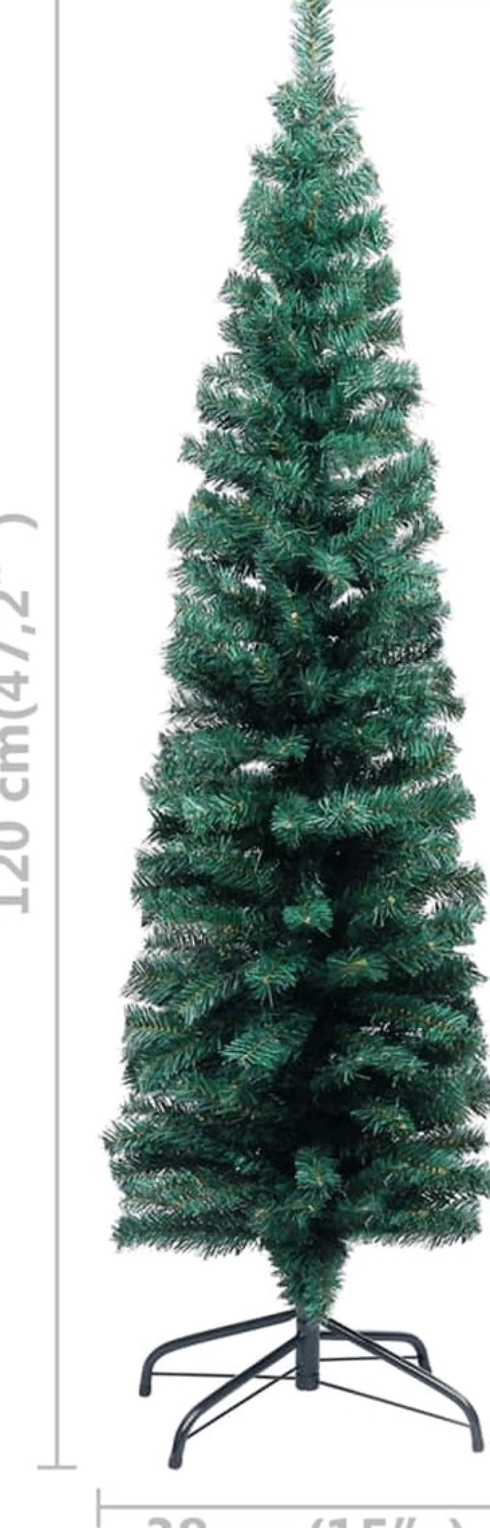 VidaLife Kunstkerstboom Met Led's En Standaard Smal 120 Cm Pvc Groen New