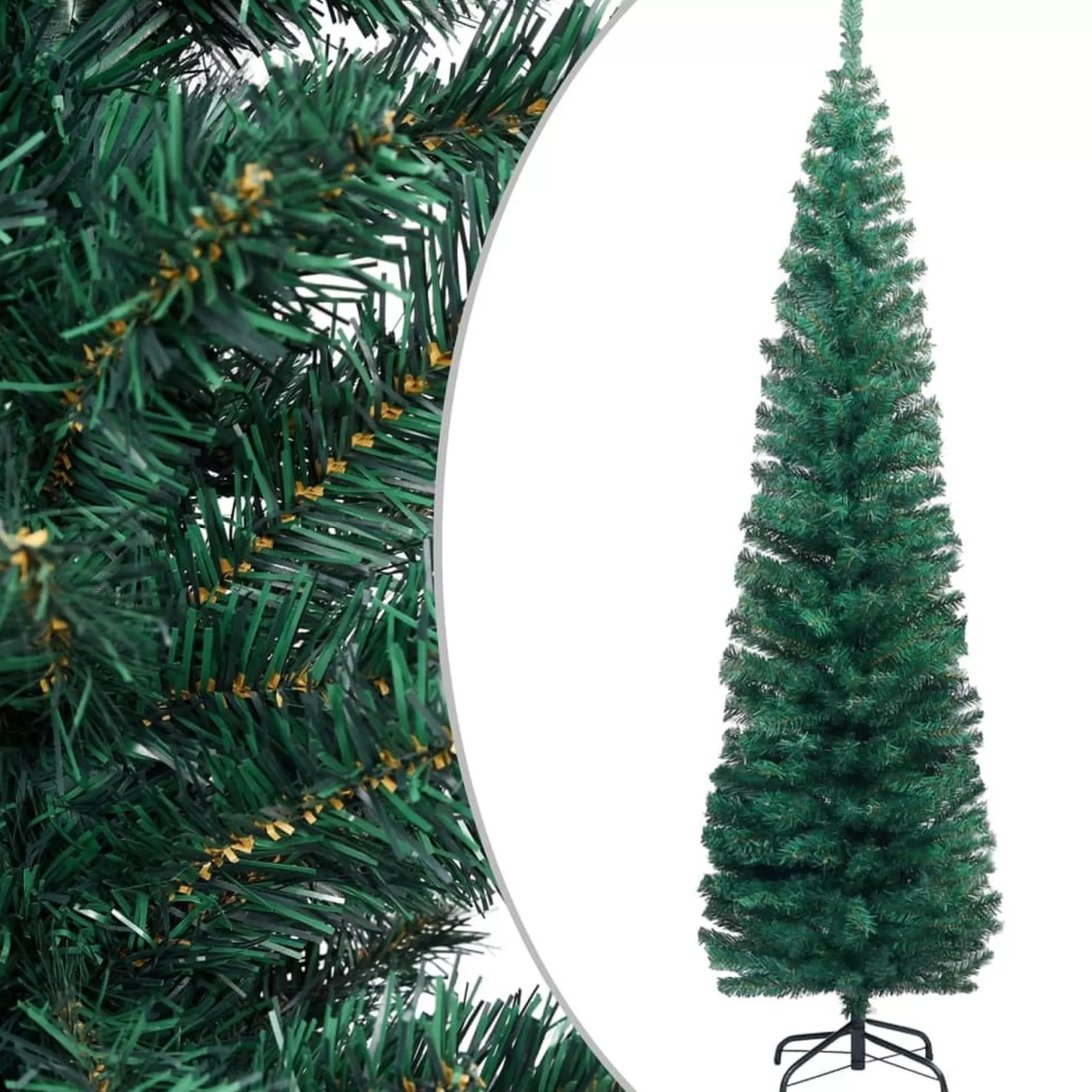 VidaLife Kunstkerstboom Met Led's En Standaard Smal 180 Cm Pvc Groen Hot