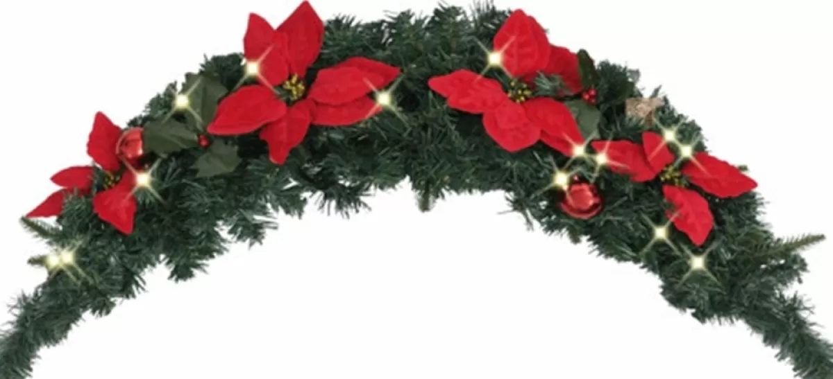 vidaXL Guirlandes> Kerstboog Met Led-Lampjes 90 Cm Pvc Groen