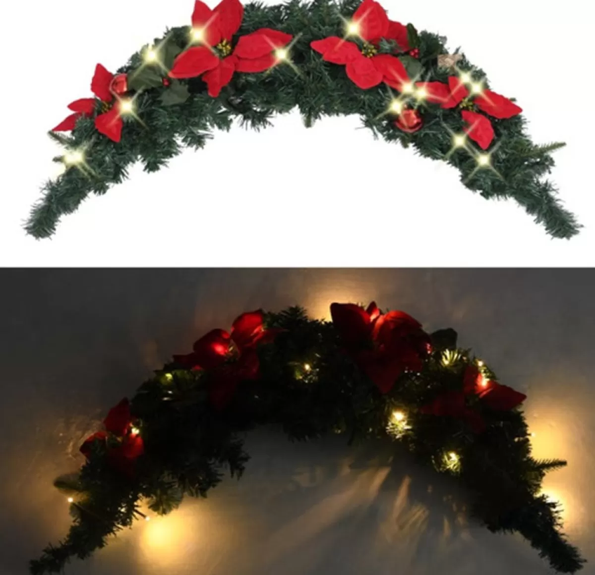 vidaXL Guirlandes> Kerstboog Met Led-Lampjes 90 Cm Pvc Groen