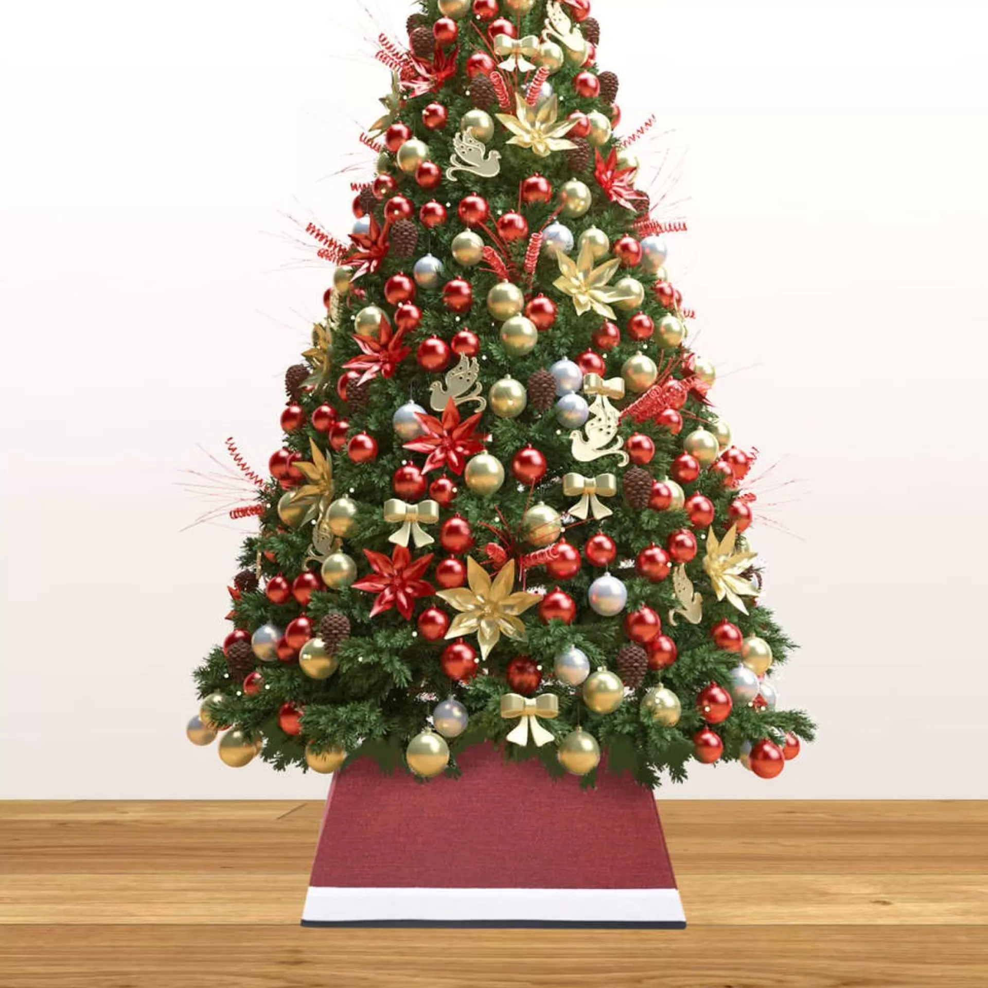 vidaXL Kerstboomrok 48X48X25 Cm Rood En Wit Sale