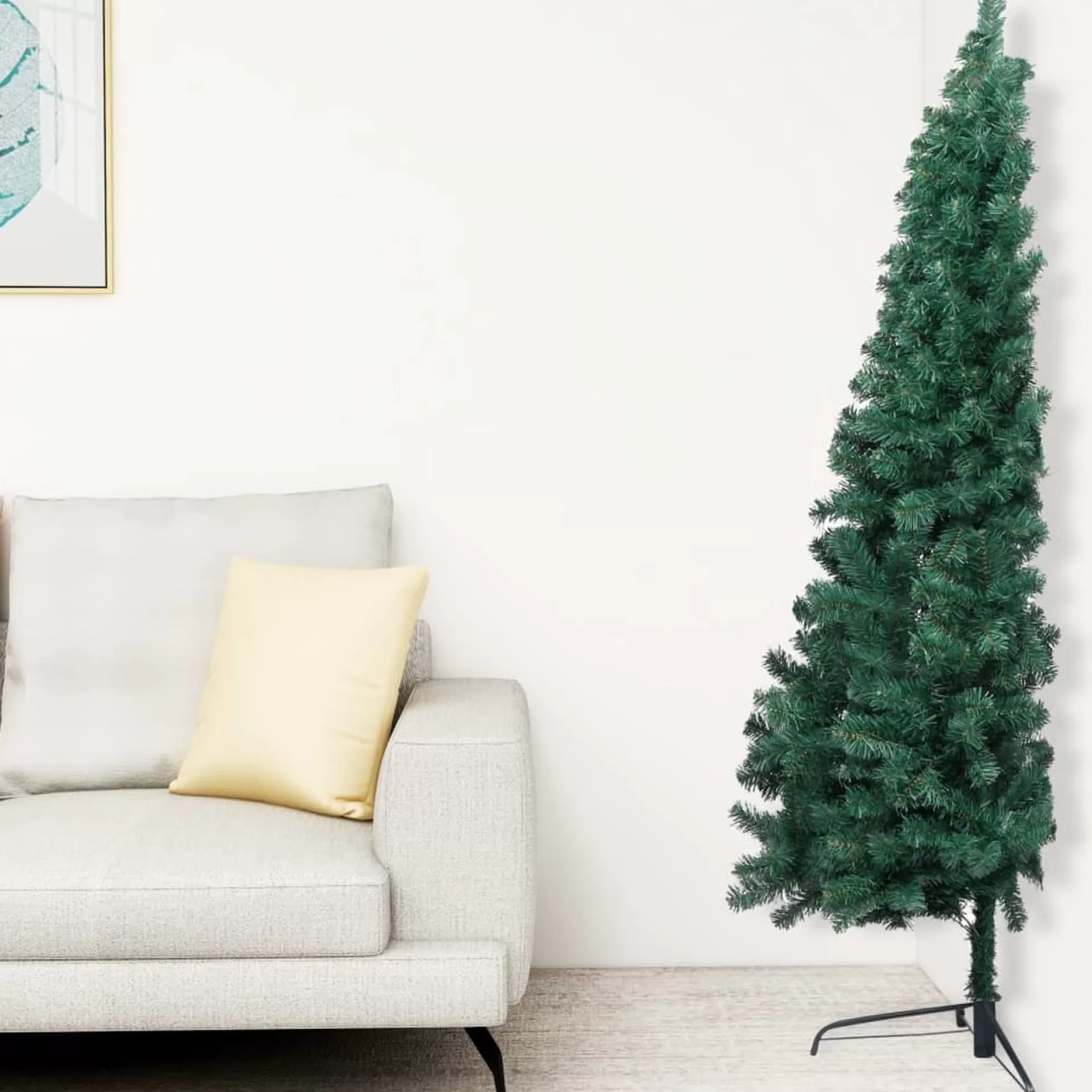 vidaXL Kunstkerstboom Met Standaard Half 150 Cm Pvc Groen Hot