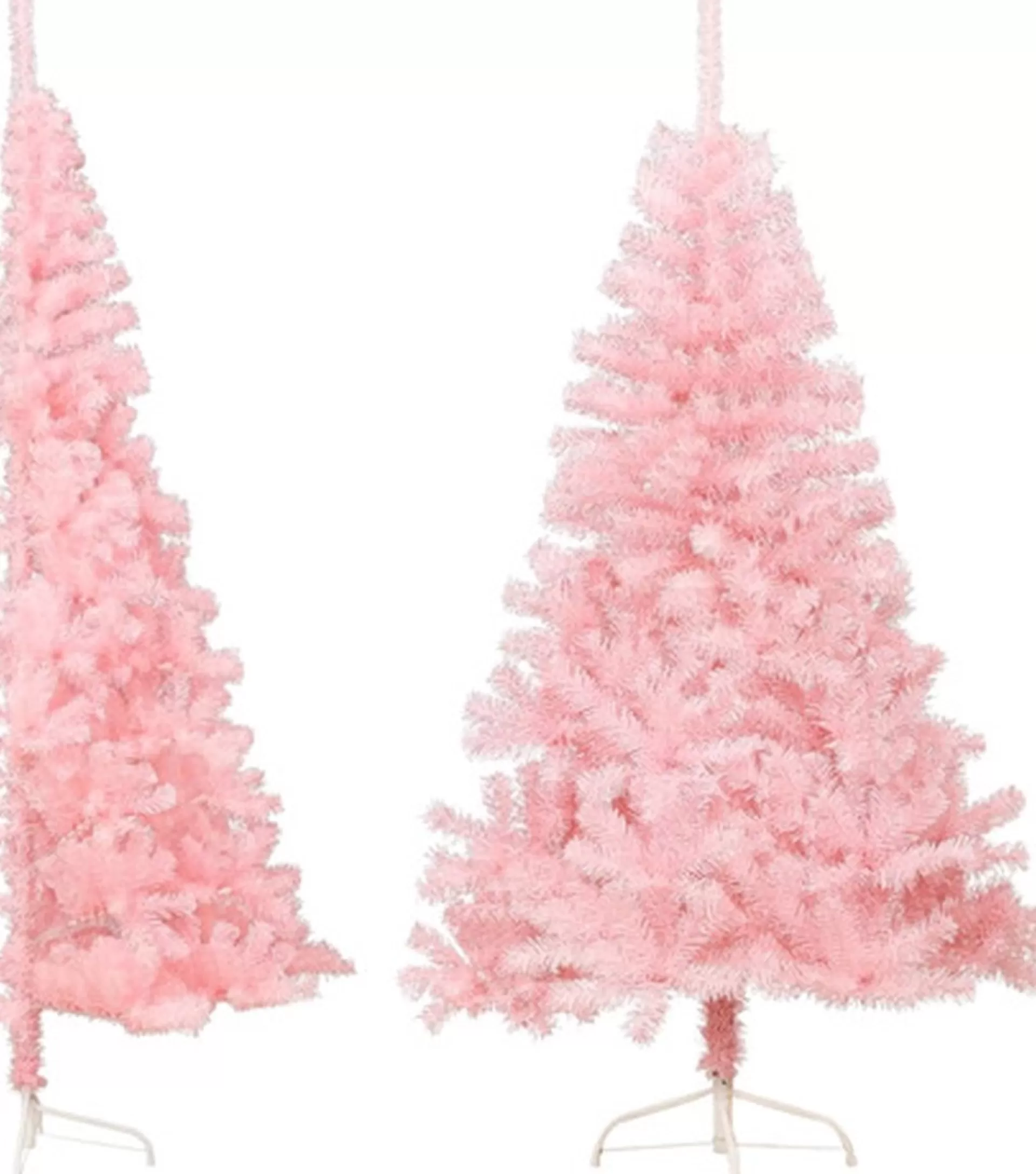 vidaXL Kunstkerstboom Met Standaard Half 150 Cm Pvc Roze Best