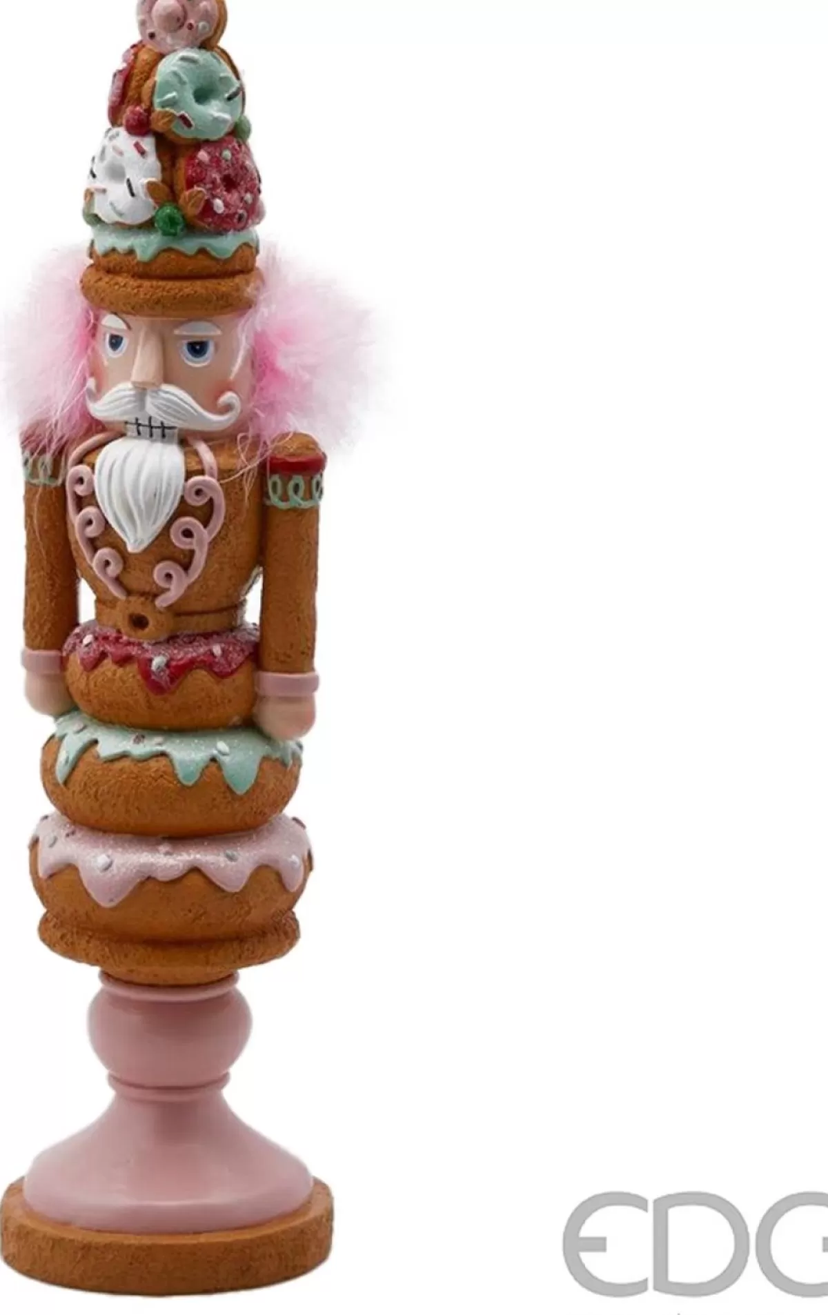 EDG - Enzo De Gasperi Kerstbeelden>Viv! Christmas Kerstbeeld - Kerst Notenkraker Donuts - Pastel - Roze Groen - 37Cm