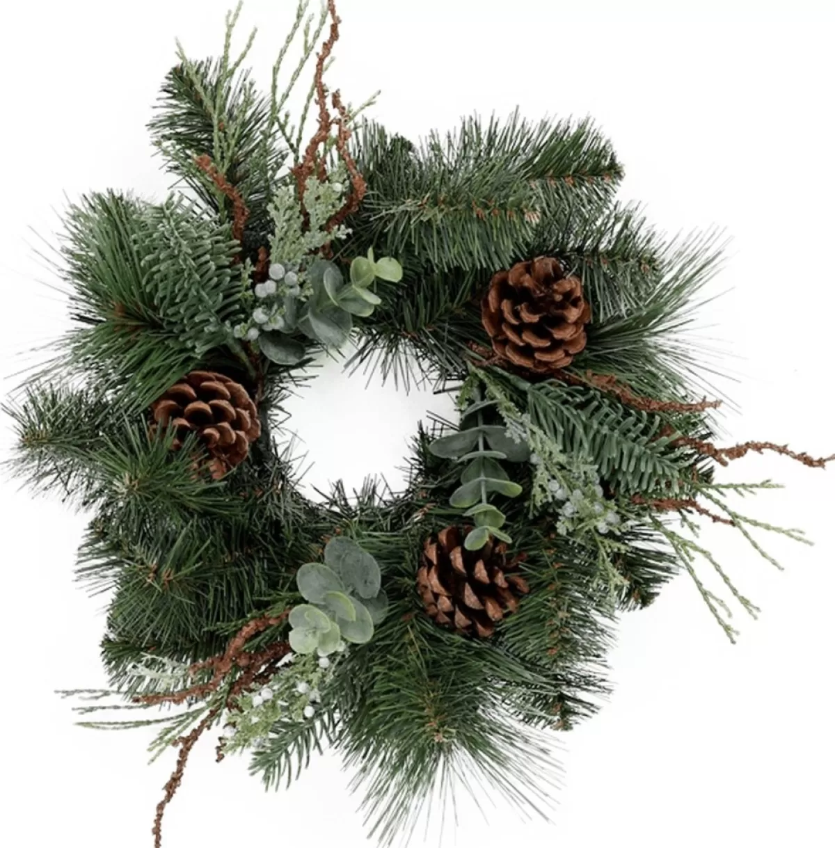 Viv! Home Luxuries Kerstkransen> Kerstkrans Met Dennenappels - Groen - O36Cm