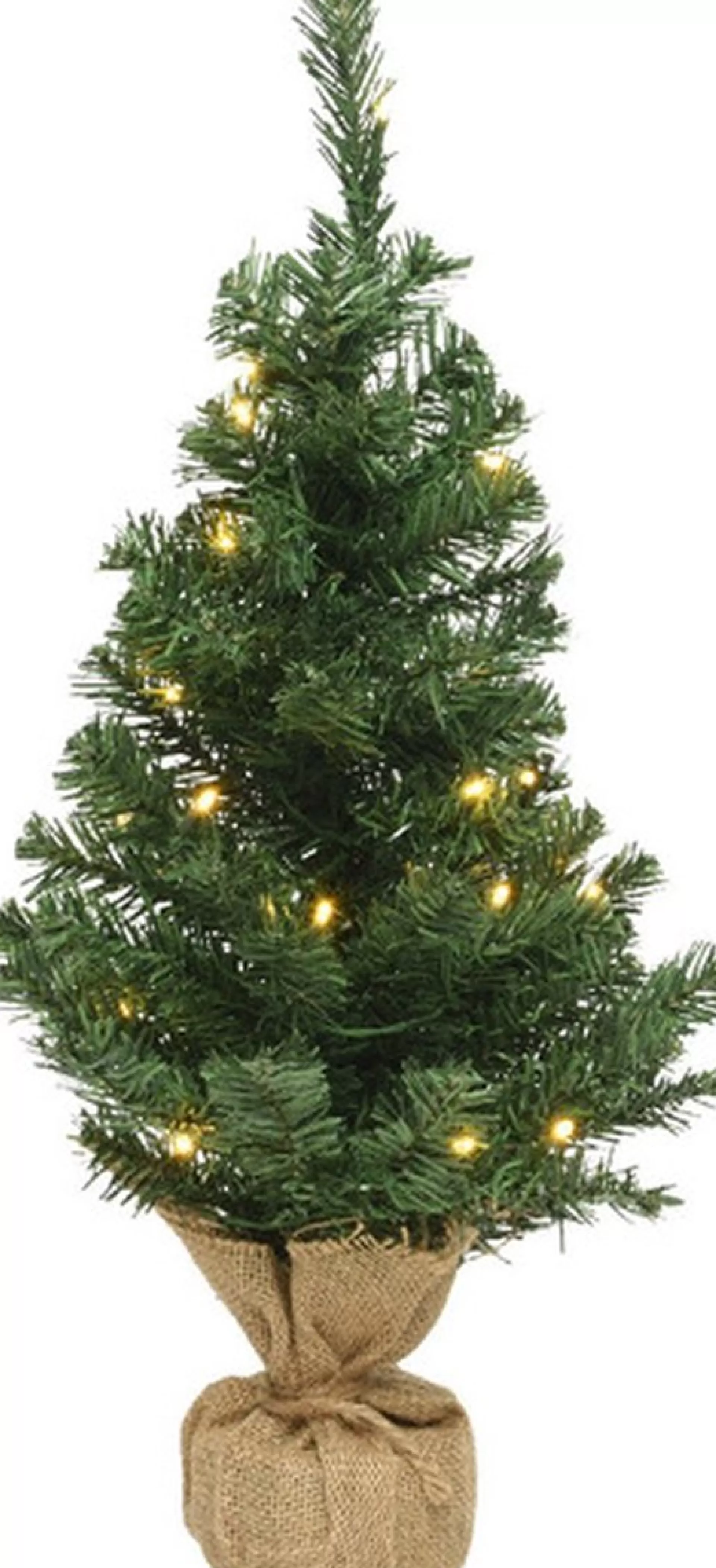 Decoris Volle Kunst Kerstboom 75 Cm Met Verlichting Inclusief Donkergrijze Pot - Kunstkerstbomen Middelgroot Fashion