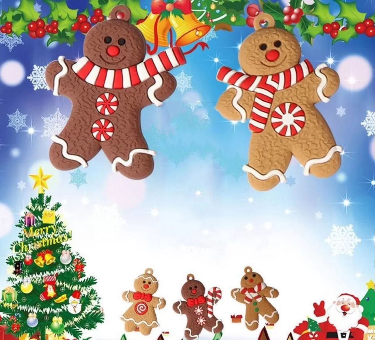 Winkrs Kerstboomversieringen> - 12X Koekemannetje - Gingerbread Bear - Kerstboom Decoratie - 7 X 5 Cm