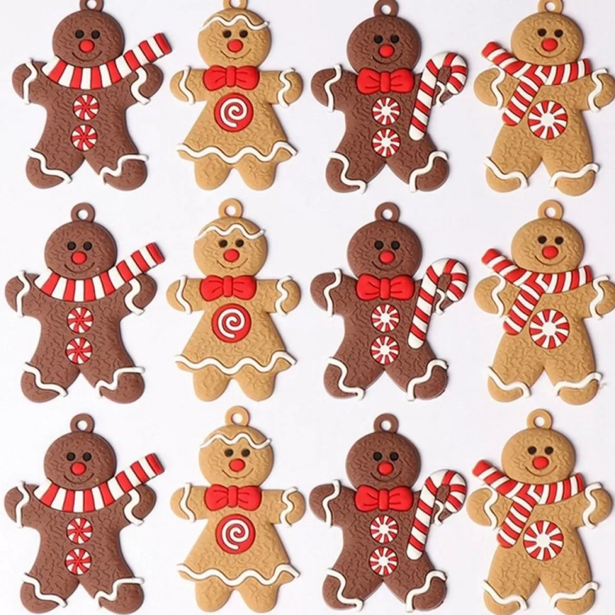 Winkrs Kerstboomversieringen> - 12X Koekemannetje - Gingerbread Bear - Kerstboom Decoratie - 7 X 5 Cm