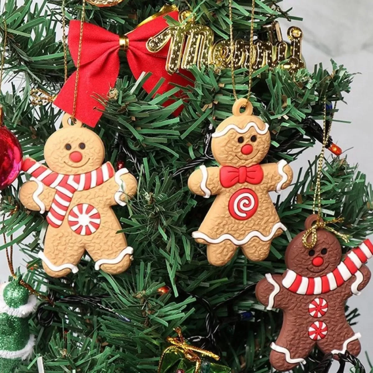 Winkrs Kerstboomversieringen> - 12X Koekemannetje - Gingerbread Bear - Kerstboom Decoratie - 7 X 5 Cm
