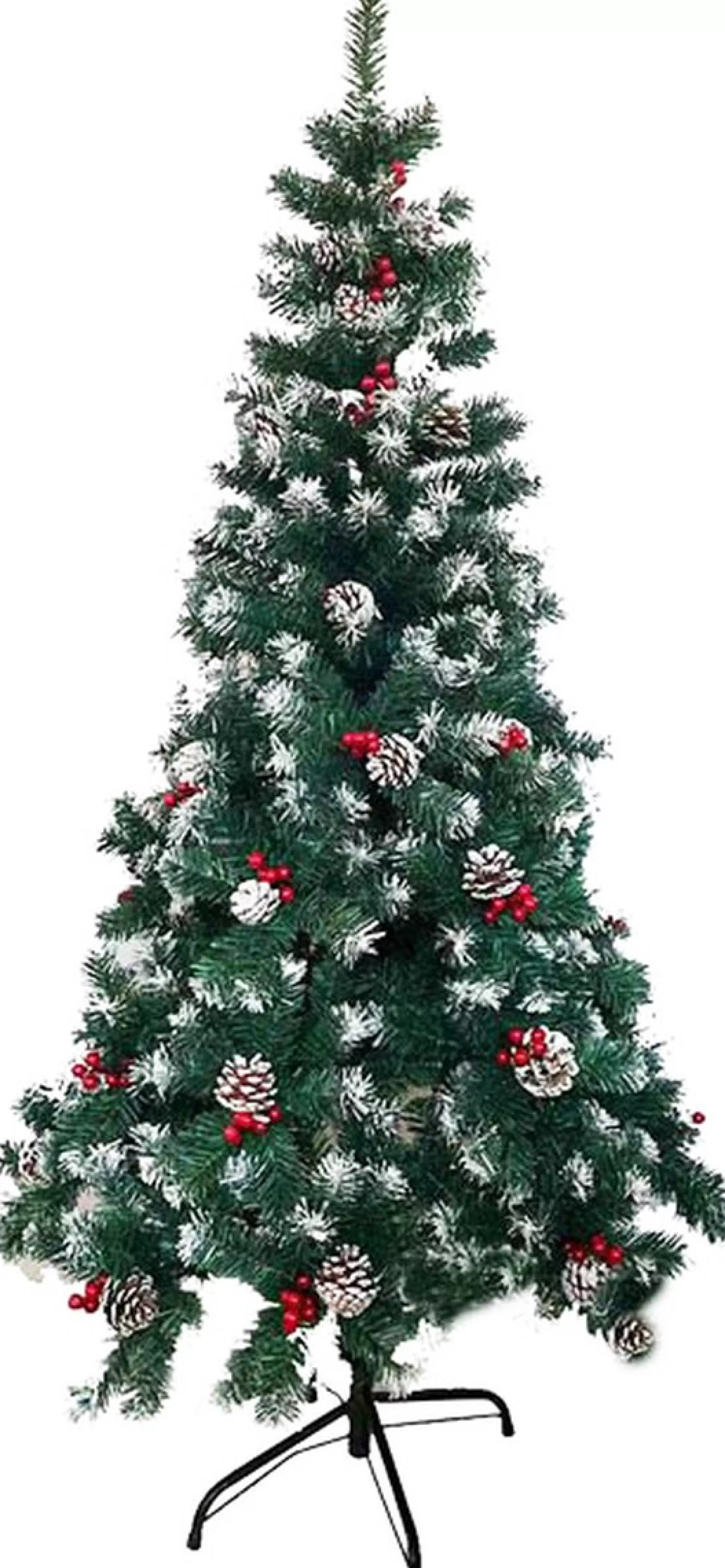 discountershop Zilverspar Kunstkerstboom - 150 Cm - 450 Toppen Met Sneeuw Kunstkerstboom - Groen - 150 Cm Sale